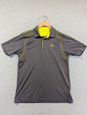 And1 Breathable Polo Shirt Men's Medium Neon Green Gray
